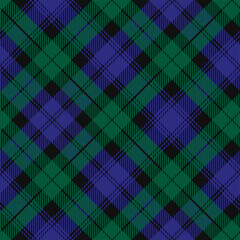 Wall Mural - Black Watch tartan plaid. Royal Scottish argyle fabric swatch. 