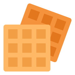 Sticker - waffle flat icon