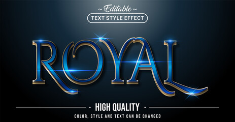 Leinwandbilder - Editable text style effect - Royal Blue text style theme.