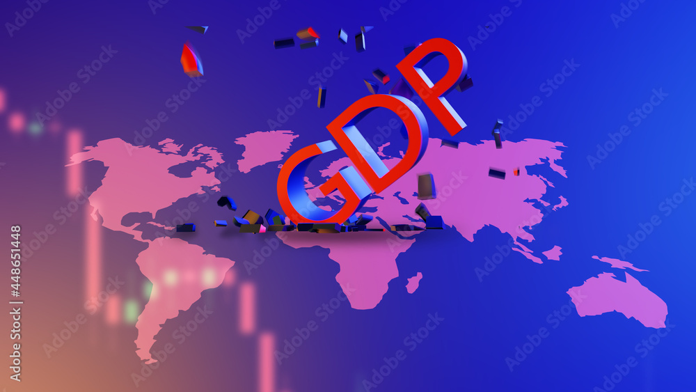 Why Fall Gdp Falling GDP. World map with GDP logo. Gross domestic product. GDP ...