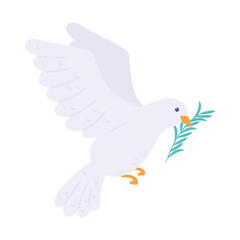 Sticker - dove animal with leaf