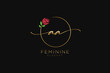 initial AA Feminine logo beauty monogram and elegant logo design, handwriting logo of initial signature, wedding, fashion, floral and botanical with creative template.