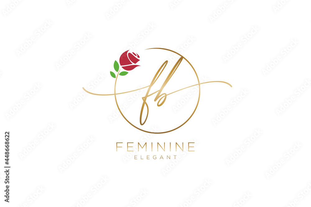 initial FB Feminine logo beauty monogram and elegant logo design ...