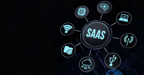 Internet, business, Technology and network concept. Software as a Service SaaS. Software concept.