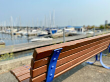Wooden Bench In The Park Marine Boat Club Yacht 