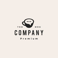 Wall Mural - coffee talk chat hipster vintage logo vector icon illustration