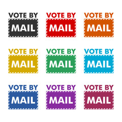 Sticker - Vote by mail color icon set