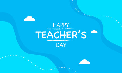 Wall Mural - Happy Teacher's Day Simple Background Template