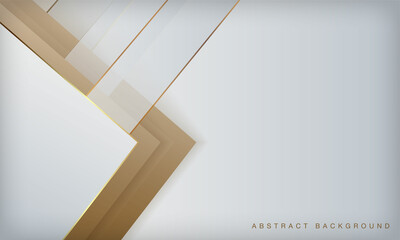 Abstract white and gold luxury background.