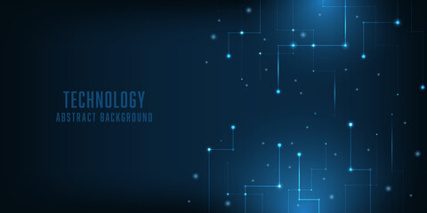 Vector abstract futurisit circuit board technology dark blue. Line electronic background.
