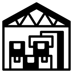 Poster - warehouse glyph icon