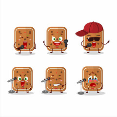 Canvas Print - A Cute Cartoon design concept of gingerbread singing a famous song