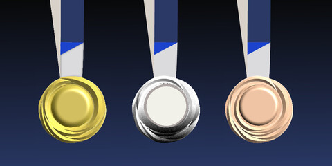 gold silver and bronze medals