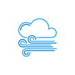 Cloud and Wind vector outline Weather concept blue icon