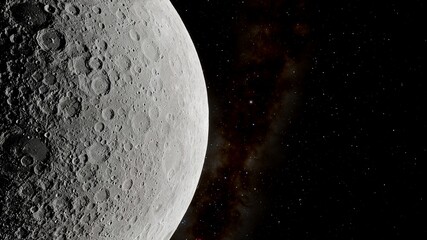 Wall Mural - realistic moon in space, realistic moon surface, moon craters 3d render	