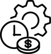 Time and mony icon, estimation icon