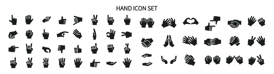 various hand-shaped icon sets