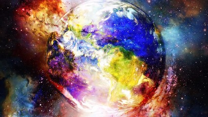 Poster - Planet Earth in cosmic space Cosmic Space background.