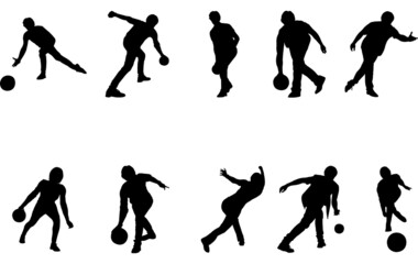 Wall Mural - Bowling silhouette vector