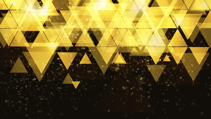 Wall Mural - Gold vector background with abstract triangles.