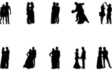 Prom Couple Silhouette Vector 