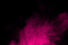 Pink Smoke Steam Isolated Black Background