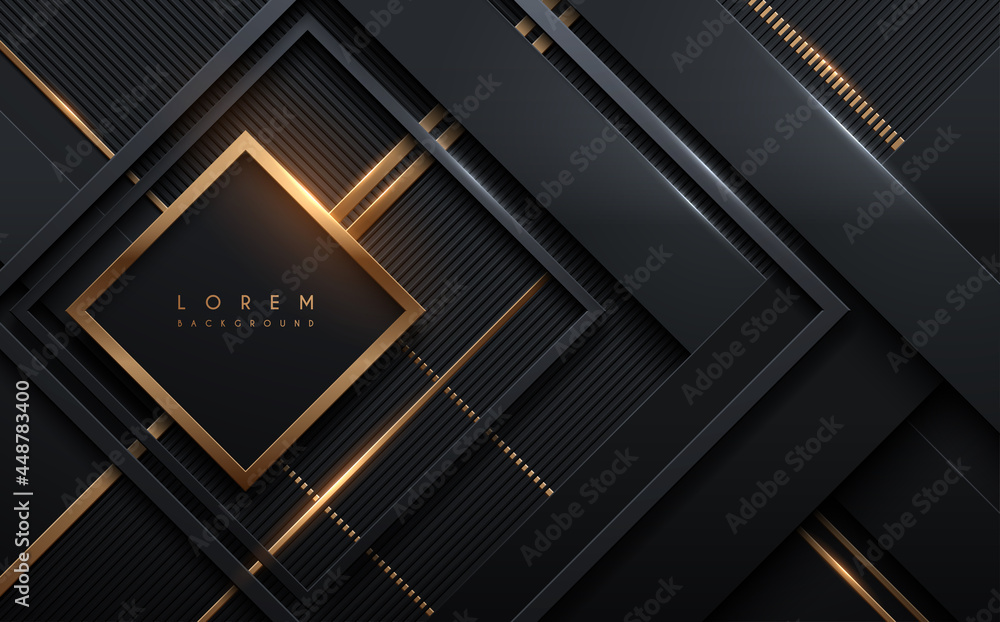 Abstract black and gold geometric shapes luxury background Stock Vector ...
