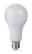 Light bulb close-up isolated on white background.