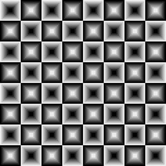 Poster - Black and white gradiant squares. Vector checker cells. From black to shite gradient and opposite.