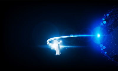 Wall Mural - abstract arrow light out technology background hitech communication concept innovation send for plan