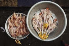 Street Food. Selling Chicken On The Streets Of Mandalay, Myanmar.