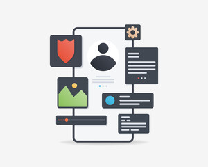 Wall Mural - mobile app development and web design concept. application interface. vector illustration.