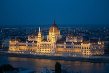 Budapest House Of Parliament View At The Night.