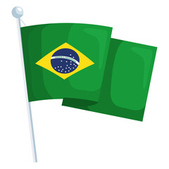 Canvas Print - brazil flag waving