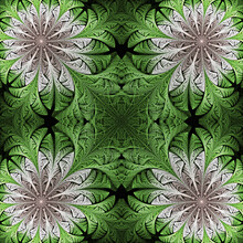 3d Effect - Abstract Green White Fractal Pattern 