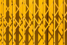 Full Frame Shot Of Yellow Steel Security Fencing
