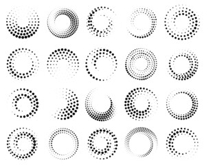 Canvas Print - Speed halftone geometric lines in circle form.