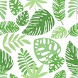 © lupascoroman - Tropical leaf pattern cartoon vector. Seamless palm tree