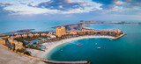 Fototapeta Miasto - Marjan Island in Ras al Khaimah emirate in the UAE aerial view