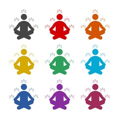 Canvas Print - Yoga color icon set isolated on white background