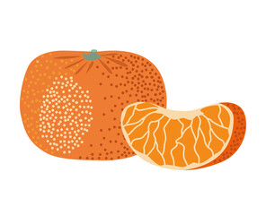 Sticker - tangerine fresh fruit