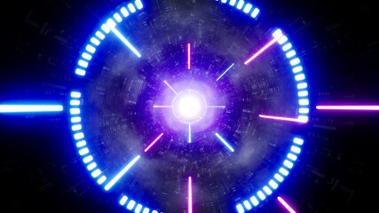 Wall Mural - VJ Space Neon Light Laser Beam Tunnel