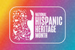 National Hispanic Heritage Month. Holiday concept. Template for background, banner, card, poster with text inscription. Vector EPS10 illustration.