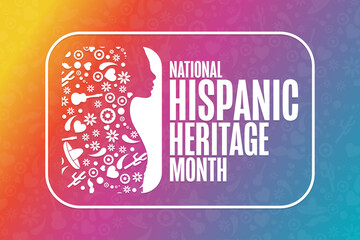 Wall Mural - National Hispanic Heritage Month. Holiday concept. Template for background, banner, card, poster with text inscription. Vector EPS10 illustration.