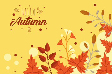 Canvas Print - hello autumn card