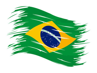 Wall Mural - brazil flag painted