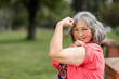 © McKinsey Jordan/Stocksy - Senior Woman Flexes Her Muscles Following Yoga Session