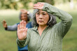 © McKinsey Jordan/Stocksy - Senior Woman Looks Serious During Workout Session