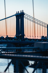 Wall Mural - city bridge city Manhattan sunrise New York usa travel 
 