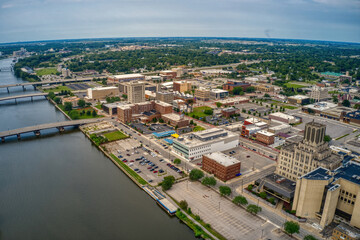 aerial view of saginaw, michigan during summer